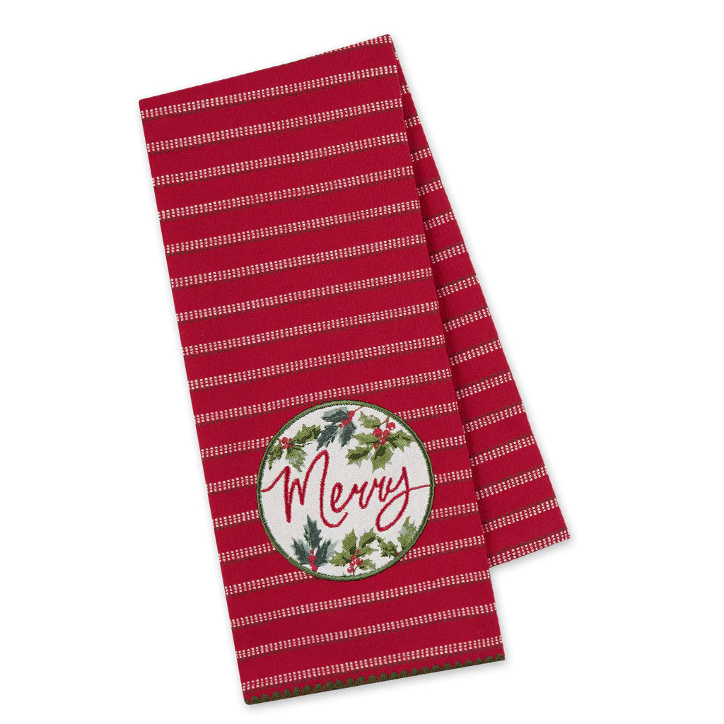 Holiday Embellished Dishtowel