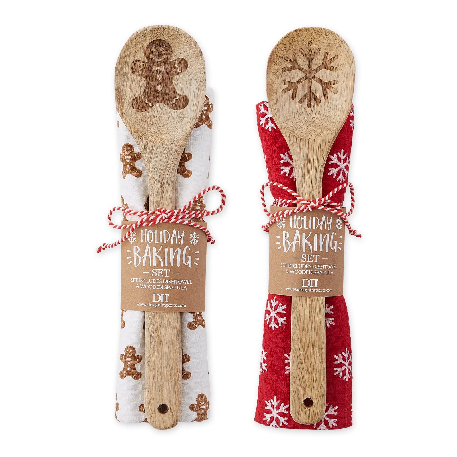 Holiday Baking Dishtowel & Spoon Gift Set - Gingerbread
