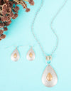 AVERY TWO-TONE TEARDROP NECKLACE AND EARRING SET