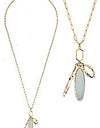 SEMI PRECIOUS STONE PENDANT LONG NECKLACE - MINT