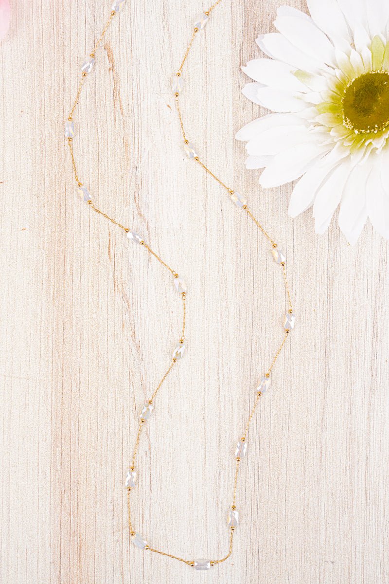 Multifuctional Goldtone White Bead Chain