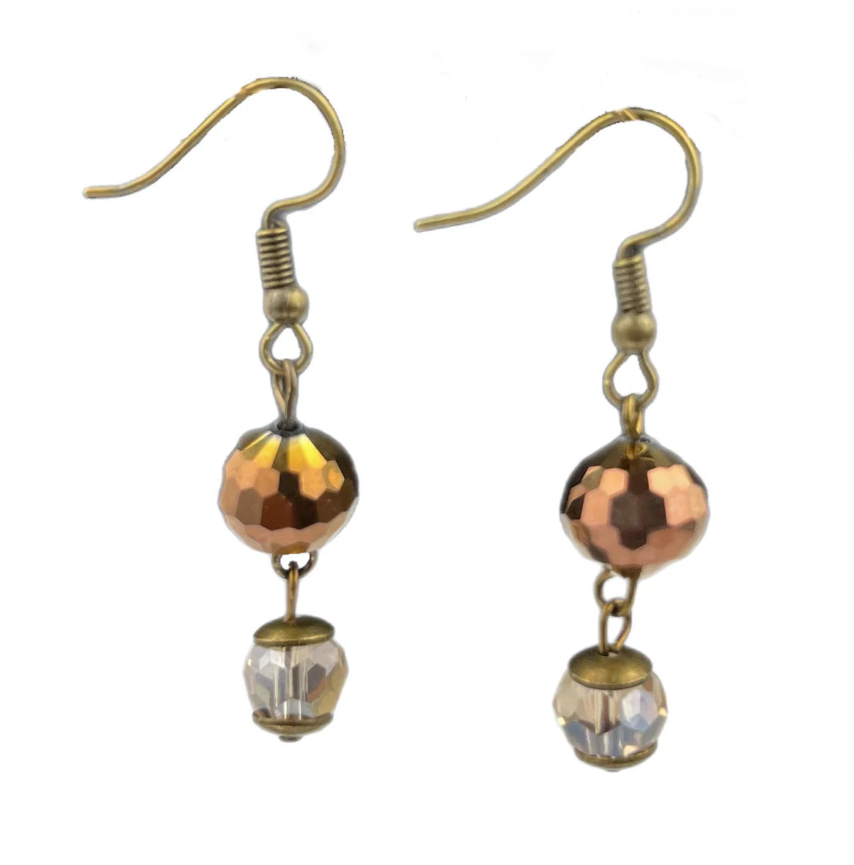 AC Brown Crystal and Champagne Earring