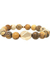 MULTI SEMI PRECIOUS STONE STRETCH BRACELET - JASPER