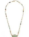 SEMI PRECIOUS STONE PENDANT AND FACET STONE CHAIN NECKLACE