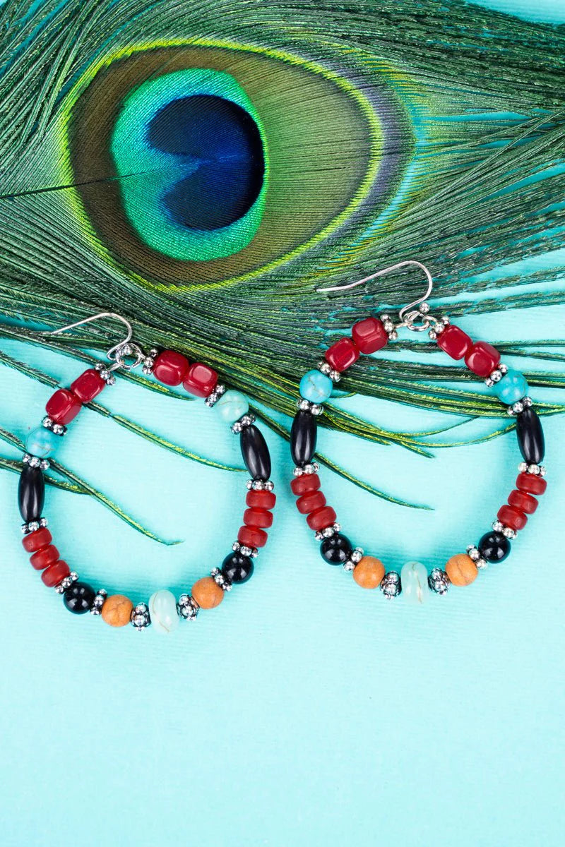 VIENNA BEADED HOOP EARRINGS