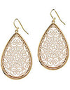 METAL FILIGREE TEARDROP EARRING