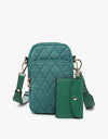 Parker Quilted 3 Compartment Crossbody w/ Pouch - Green