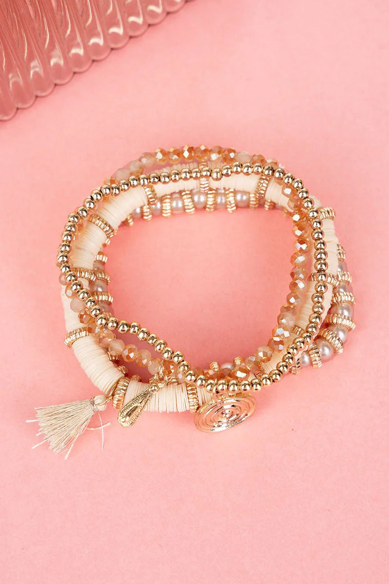 IVORY DREW BEADED BRACELET SET