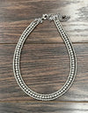 18" Chunky Silver Western Bead 3-strand Necklace