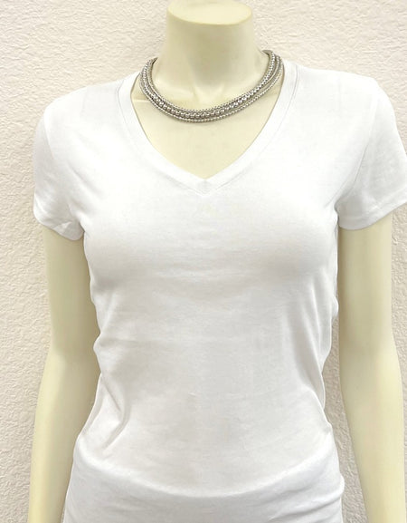 18" Chunky Silver Western Bead 3-strand Necklace