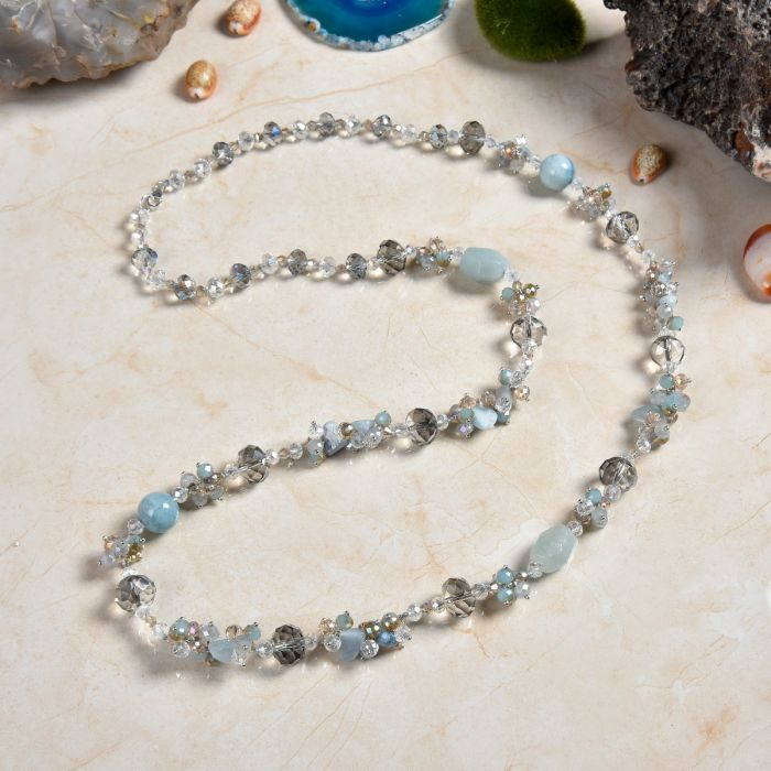 Aquamarine and Crystal Necklace