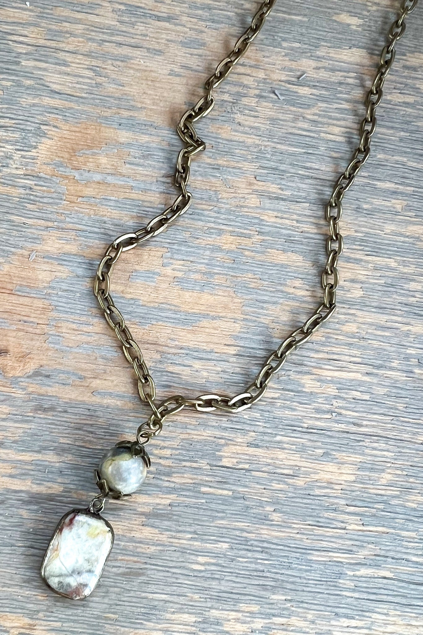 Short Sicily Necklace - crazy agate