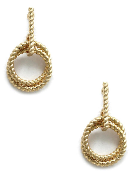 Due Twisted Ring Earring - Gold