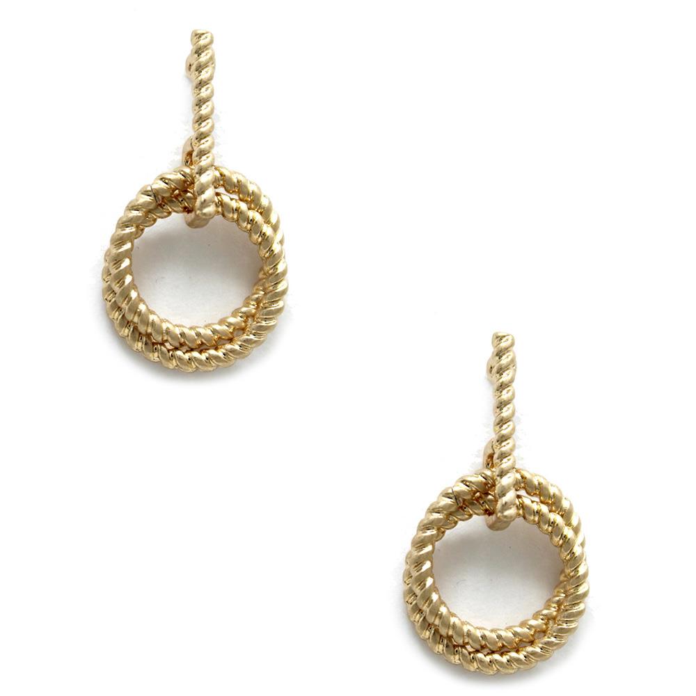 Duo Twisted Ring Earrings - Gold