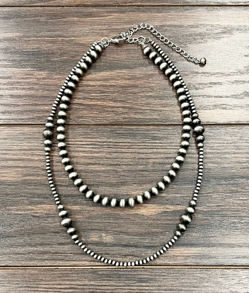 22" Western Bead Strand 2-strand Necklace
