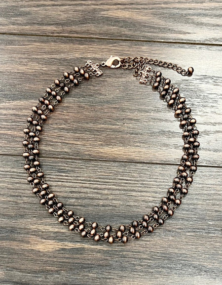 Handmade Copper Navajo Bead Necklace