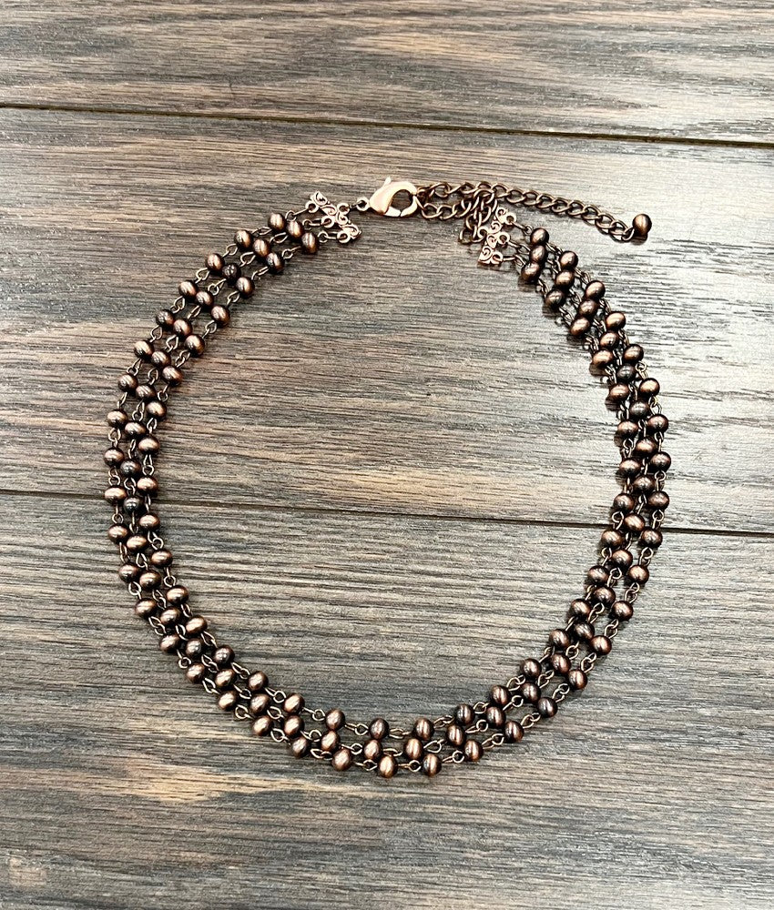 Handmade Copper Navajo Bead Necklace