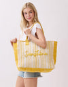 Vintage Sunshine Stripe Fringe Tote Bag