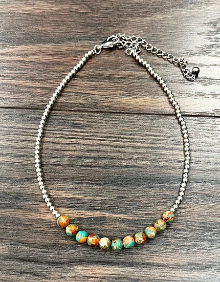 Handmade Round Gemstone Necklace