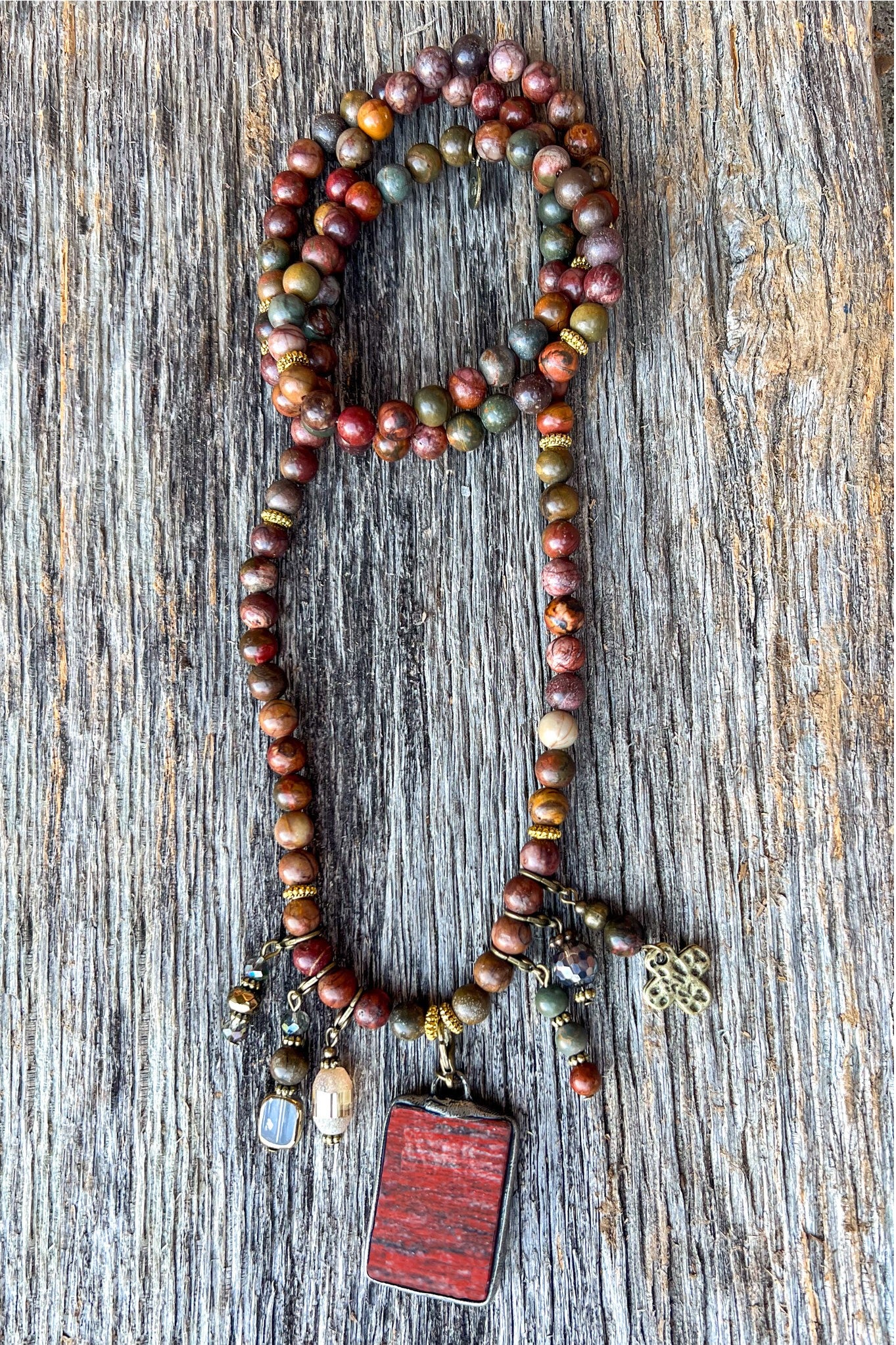 Reba Necklace/Bracelet Unakite