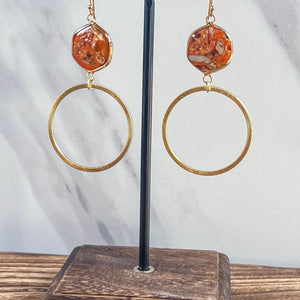 Janet Hoop Earrings - Orange