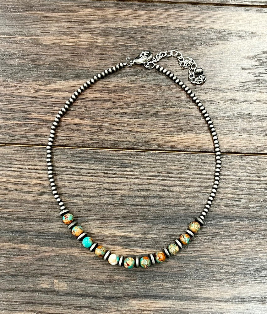 Handmade Round Gemstone Necklace 739214