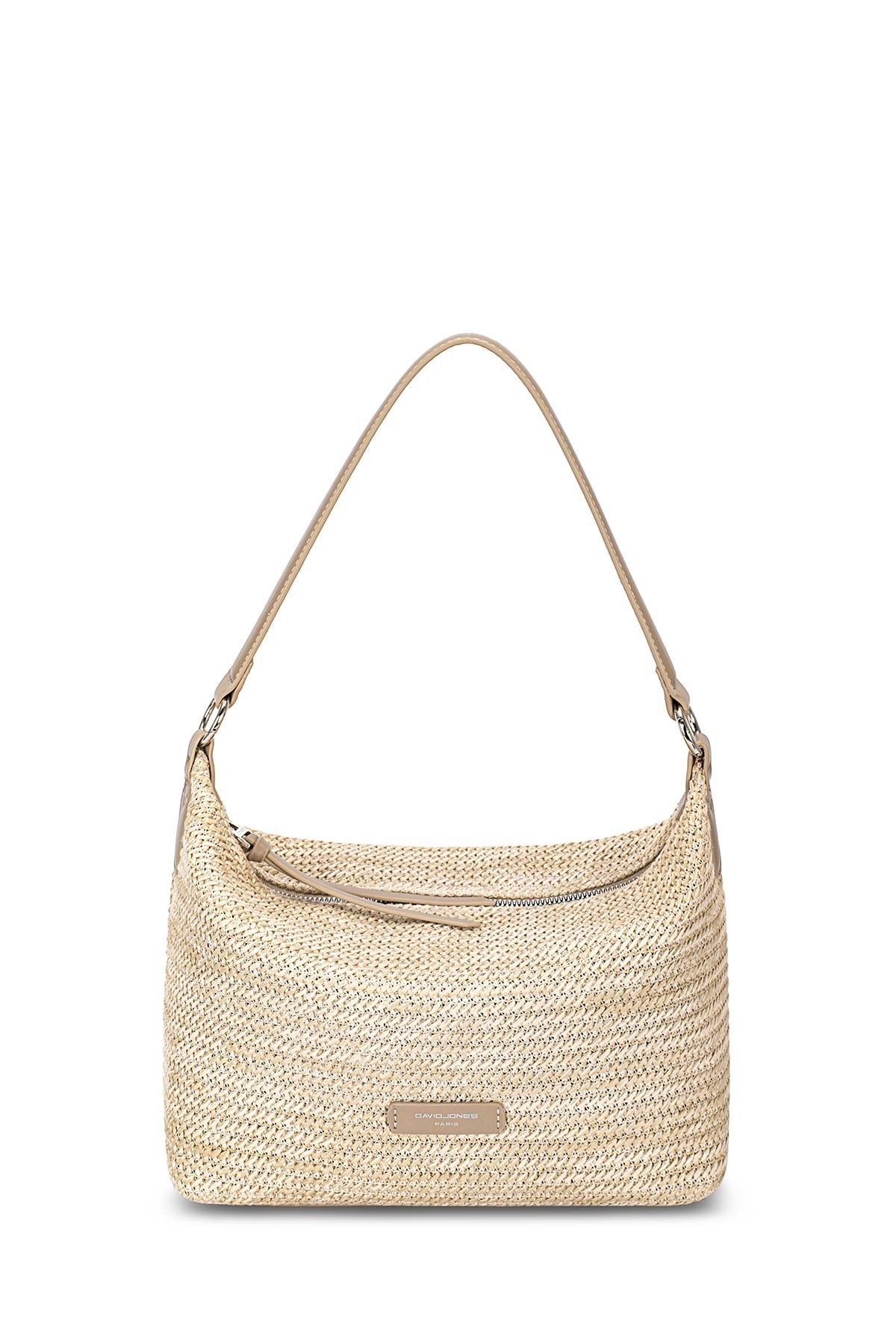 Fashion Design Zipper Crossbody Bag - Taupe
