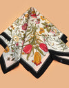 Large Floral Print Bandana Scarf - Off White floral