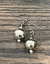 Navajo Bead Earrings - Silver