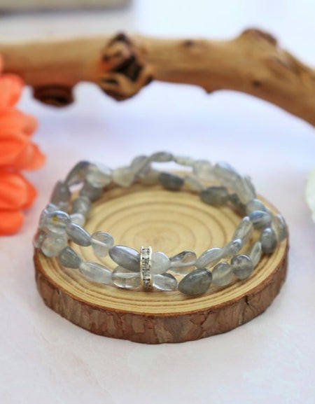 Double Strand Labradorite Stretch Bracelet