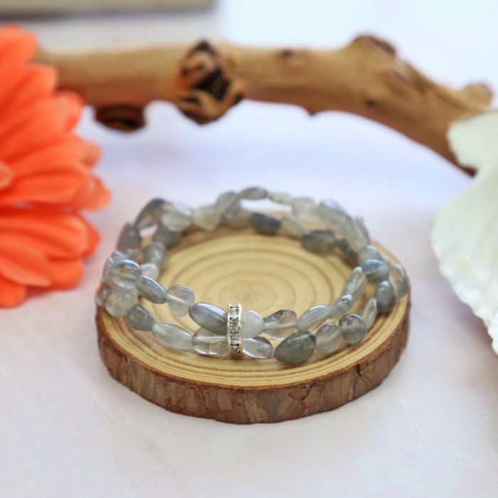 Double Strand Labradorite Stretch Bracelet