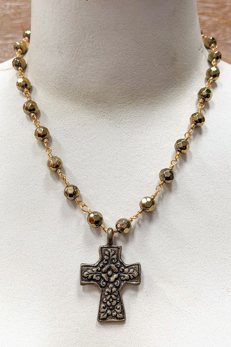 Talus Bronze Cross Necklace