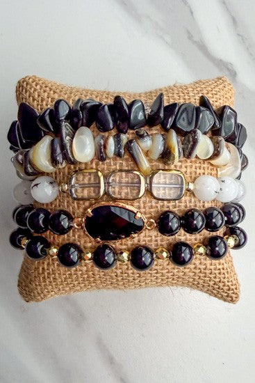 Firenza Bracelet Set - Caviar