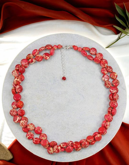 Red Imperial Jasper Torsade Necklace