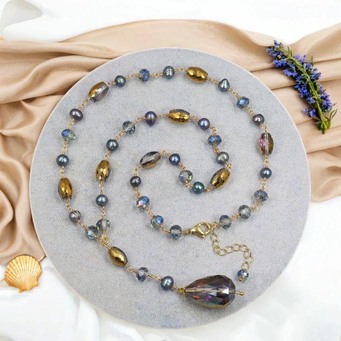 Golden Twilight Crystals Necklace