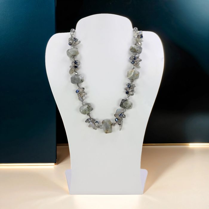 Natural Labradorite Mix Statement Necklace