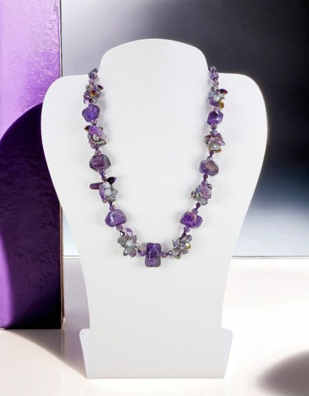 Natural Amethyst Mix Statement Necklace