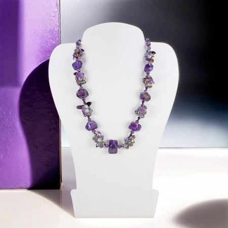 Natural Amethyst Mix Statement Necklace