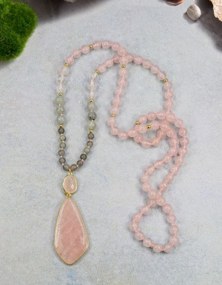 Serenity Bloom Rose Quartz Necklace