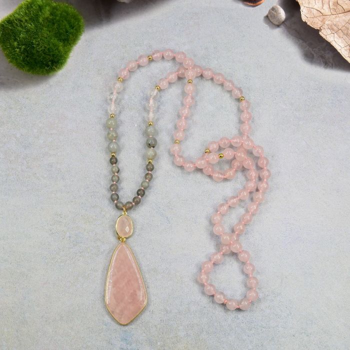 Serenity Bloom Rose Quartz Necklace
