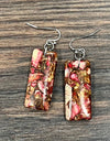 Gemstone Earrings - Pink/Brown