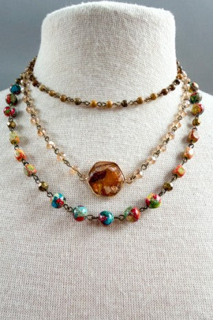 Janet Short Necklace - Orange