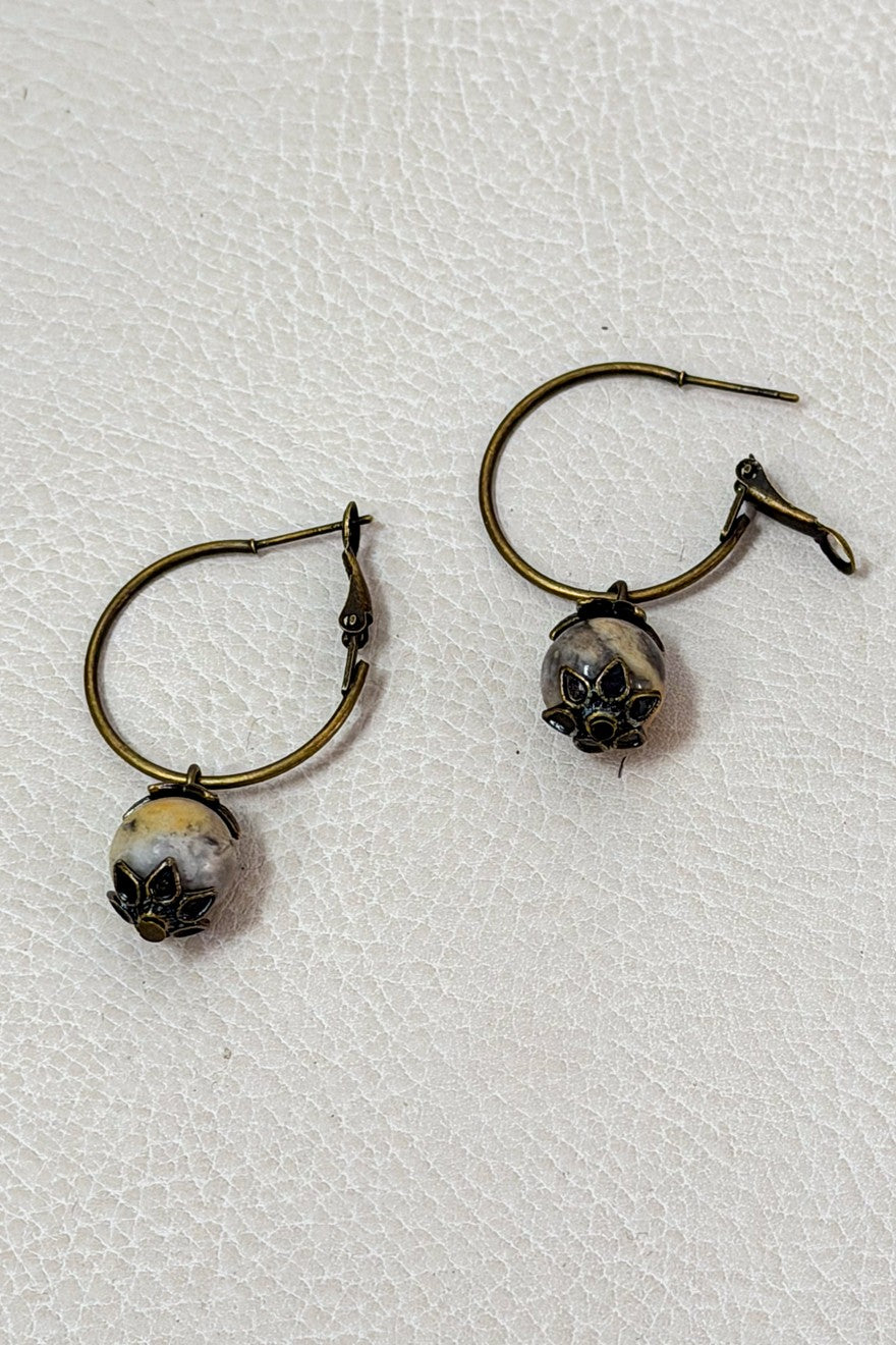 Yvonne Earrings- Crazy Agate
