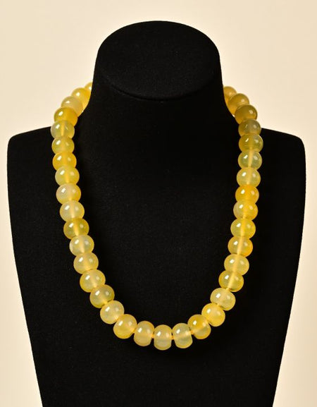 Yellow agate Rondelle Gemstone Necklace