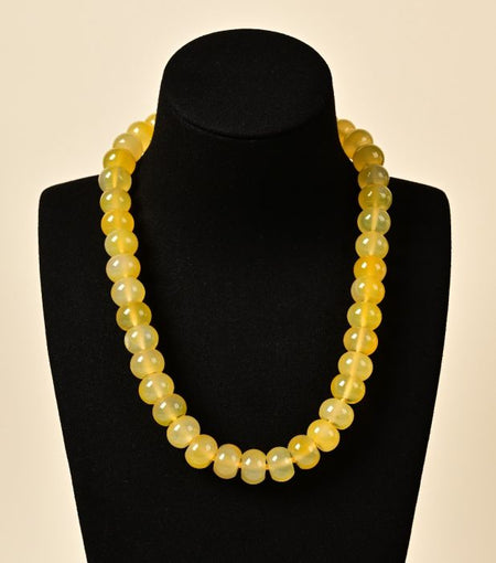 Yellow agate Rondelle Gemstone Necklace