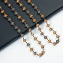 OLE Crystal Beads Chain Necklace - Copper/Metal