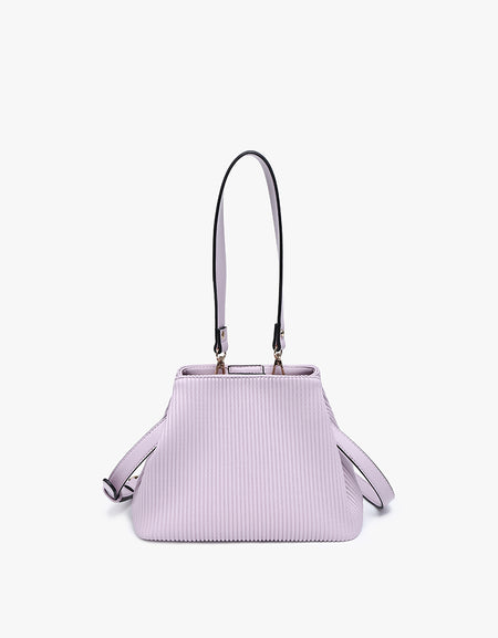 Dove Pleated Satchel w/ Large Handle - Lilac