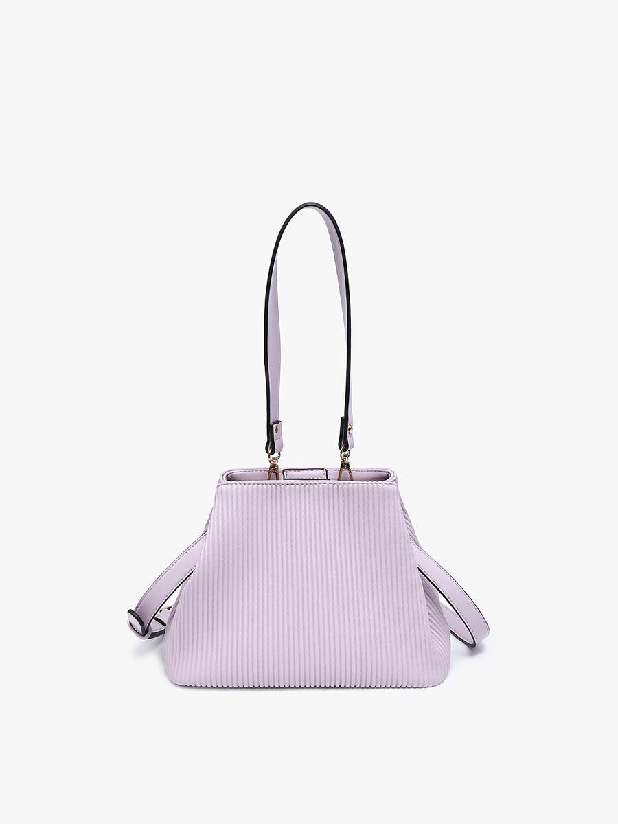 Dove Pleated Satchel w/ Large Handle - Lilac