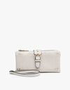 Cadence Buckle Wallet/Clutch w/ Zip Top - Off White