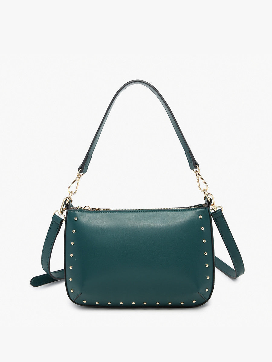Carmen Studded Crossbody w/ Shoulder Strap - Peacock